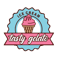 a logo for tasty gelato ice cream