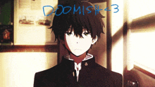 a picture of a boy with the words doomsday 43 written on it