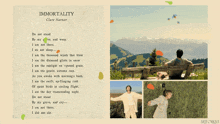 a poem titled immortality by chloe harner is shown