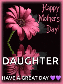 a happy mother 's day card with a pink flower
