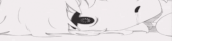 a black and white drawing of a person 's face with a tear coming out of their eye .