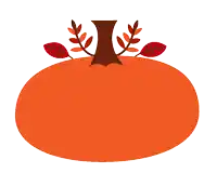 an orange october sign with a pumpkin and leaves