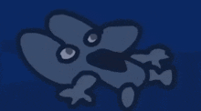 a blue background with a drawing of a bird