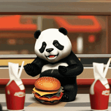 Panda Burger GIF - Panda Burger Dance GIFs