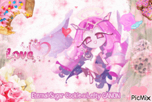 a picture of eternal sugar cookie x lefty canon with flowers and donuts