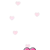 pink hearts are falling from the sky on a white background