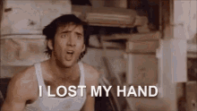 Moonstruck I Lost My Hand GIF - Moonstruck I Lost My Hand Nicolas Cage GIFs