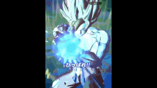 a screenshot of a video game where a character is holding a blue ball in their hand .