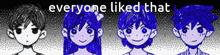 a cartoon of a boy and girl with the words everyone liked that