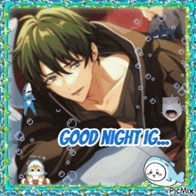 a picture of a man with the words " good night ig " on it