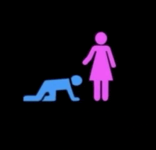 a man and a woman are standing next to each other on a black background .