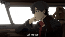 a cartoon of a man in a car with the words let me see below him