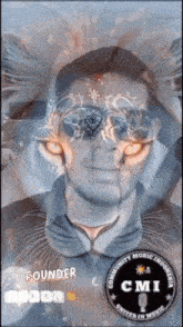 a man with a mask on his face and the words founder cmi