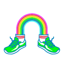 Rainbow Running Shoes GIF - Rainbow Running Shoes Youth Olympic Games GIFs