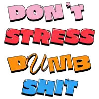 a poster that says don 't stress dumb shit