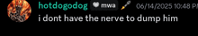 a screenshot of a chat with the name hotdogodog