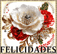 a greeting card with flowers and the word felicidades on it