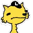 a cartoon chicken with its mouth open and the word meo on the bottom .