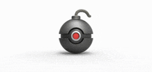 a gray bomb with a rope on top of it