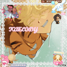 a picture of a person with kaelody written in pink