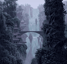 landscape waterfall rain