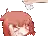 a pixel art drawing of a person 's head with a hand .