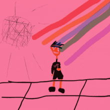 a child 's drawing of a stick figure with a shirt that says ' ucsd ' on it