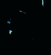 a glowing object in the dark with a red background