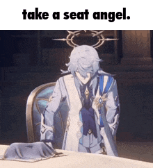 Take A Seat Angel Angel Hog Hog GIF