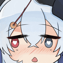 a drawing of a girl with a heart on her eye