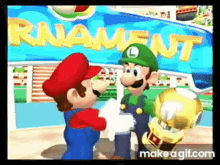 Mario Power Tennis Luigi Celebration GIF - Mario Power Tennis Luigi Celebration Tennis GIFs