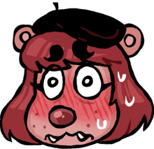 a cartoon of a bear with glasses and a beret