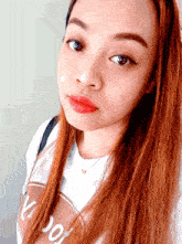 a woman wearing a t-shirt that says k-pop on it