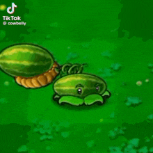 a cat is sitting on a bed looking at a green object .