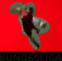 a blurred image of a person on a red background that says bundesliga