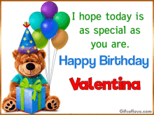 valentina happy birthday special birthday teddy bear