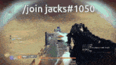 a screenshot of a video game with the words / join jacks # 1050 above it