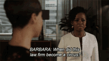 When Did This Law Firm Become A Circus Lucca Quinn GIF - When Did This Law Firm Become A Circus Lucca Quinn Barbara Kolstad GIFs