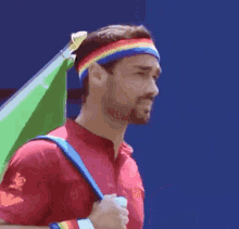 Fabio Fognini Rainbow GIF - Fabio Fognini Rainbow Tennis GIFs