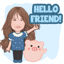 hello friend pig wave hi hello