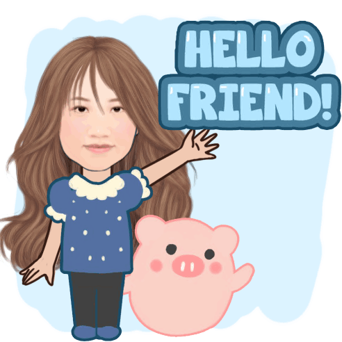 Hello Friend Pig Sticker - Hello Friend Pig Wave Stickers