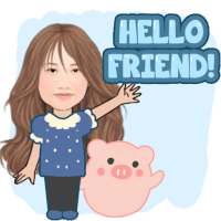 Hello Friend Pig Sticker - Hello Friend Pig Wave Stickers