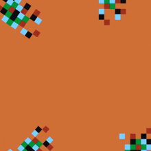 arabic writing on an orange background with squares around