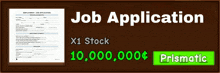 a job application is being advertised for a stock of 100,000 dollars