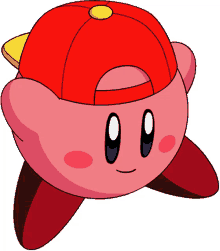 kirby kirby cool cute smile red hat