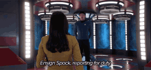 Ensign Spock Reporting For Duty Spock GIF - Ensign Spock Reporting For Duty Spock Star Trek GIFs