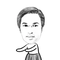 a black and white drawing of a man with glasses