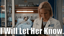 Chicago Med Hannah Asher GIF - Chicago Med Hannah Asher I Will Let Her Know GIFs