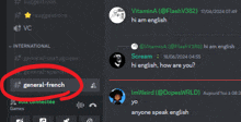 a screenshot of a discord conversation with the name general-french highlighted
