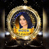 a picture of a woman in a gold frame with the words hoor admin
